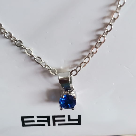 EFFY Sapphire colored gemstone necklace/pendant. - Picture 2 of 8